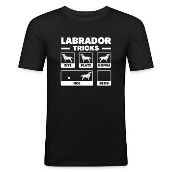 Labrador Lustig - Männer Slim Fit T-Shirt - Schwarz - Vorne - Nik (191cm)