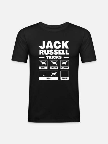 Jack Russel Hundebesitzer - Männer Slim Fit T-Shirt - Schwarz