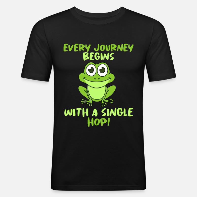 frosk - Slim Fit T-skjorte for menn - svart