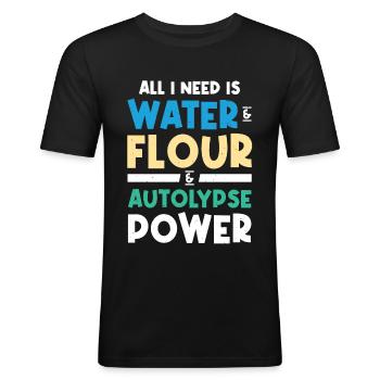 Funny Bread Baking - Men's Slim Fit T-Shirt - black - Front - Nik (191cm)