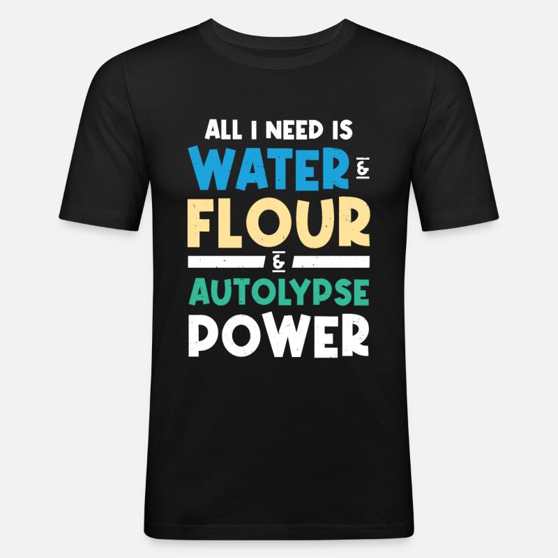 Funny Bread Baking - Men's Slim Fit T-Shirt - black