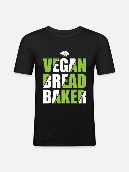 Vegan Bread Baker - Men's Slim Fit T-Shirt - black