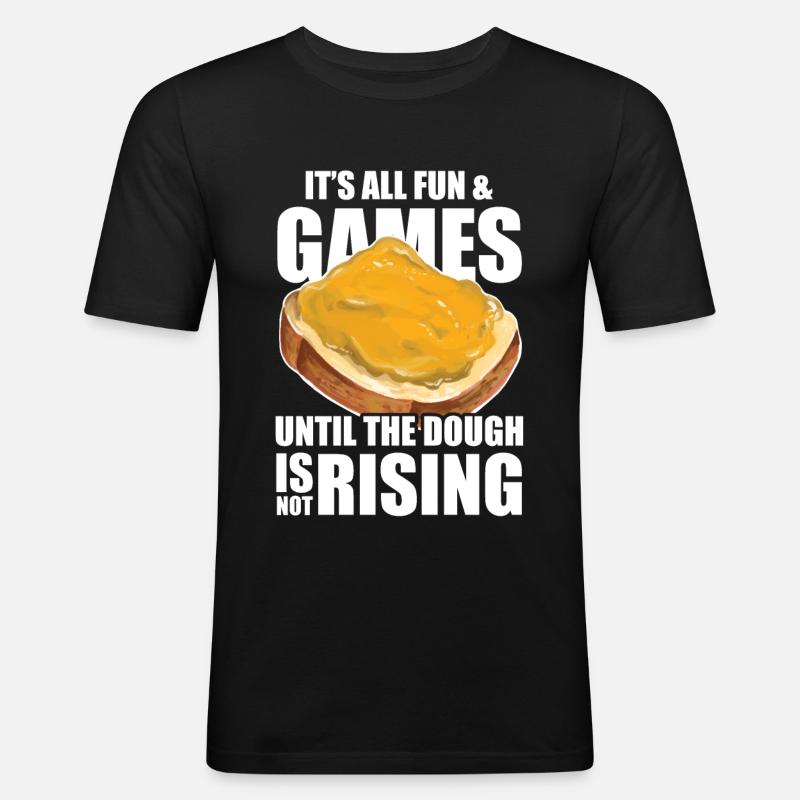 Funny Bread Baking - Men's Slim Fit T-Shirt - black