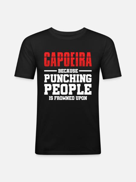 Drôle de Capoeira - T-shirt près du corps Homme - noir