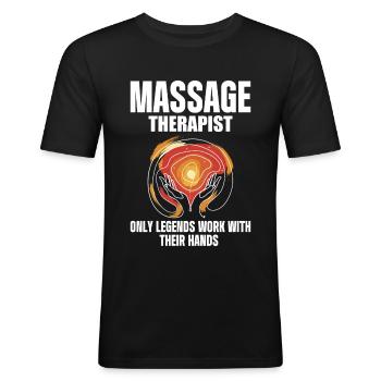 Massage Therapist - Men's Slim Fit T-Shirt - black - Front - Nik (191cm)