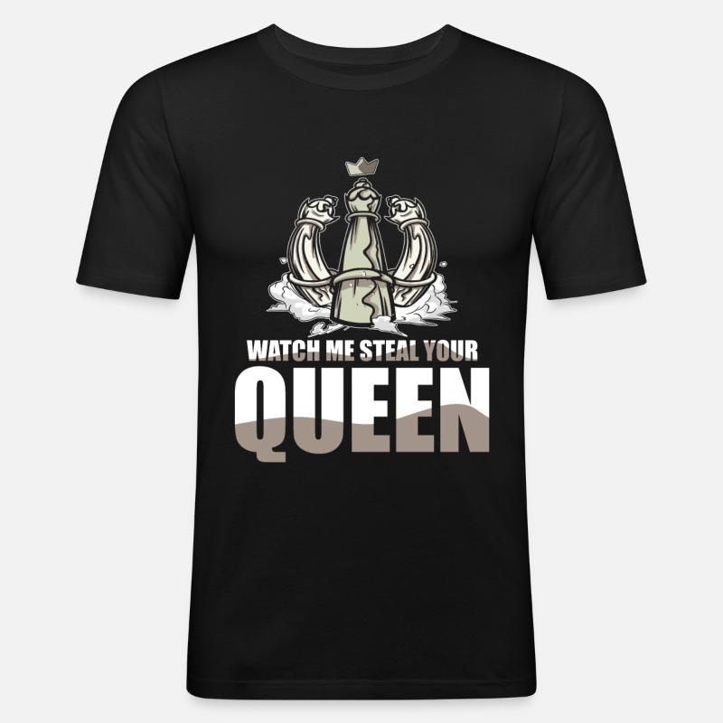 Funny Chess Player - Männer Slim Fit T-Shirt - Schwarz