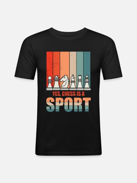 Funny Chess Player - Männer Slim Fit T-Shirt - Schwarz