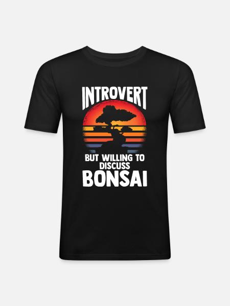 Bonsai Tree - Männer Slim Fit T-Shirt - Schwarz
