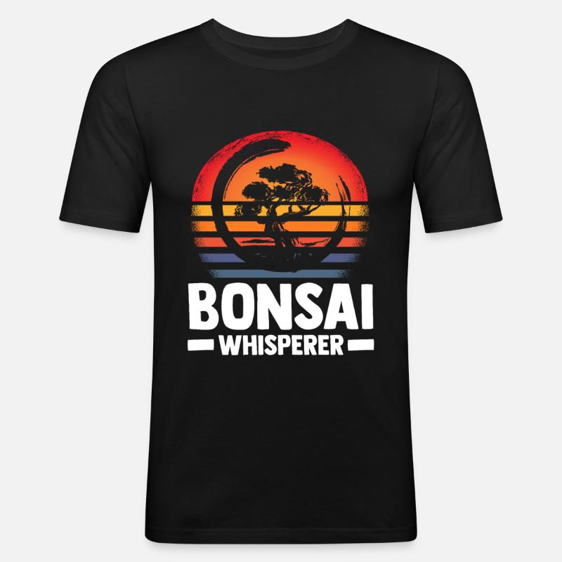 Bonsai Tree - Männer Slim Fit T-Shirt - Schwarz