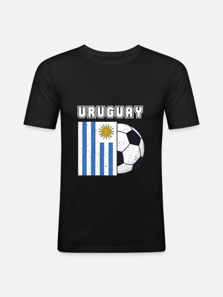 Uruguay football team flag gift - Men's Slim Fit T-Shirt - black