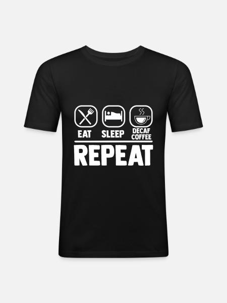 Decaf Coffee - Decaffeinated - Men's Slim Fit T-Shirt - black