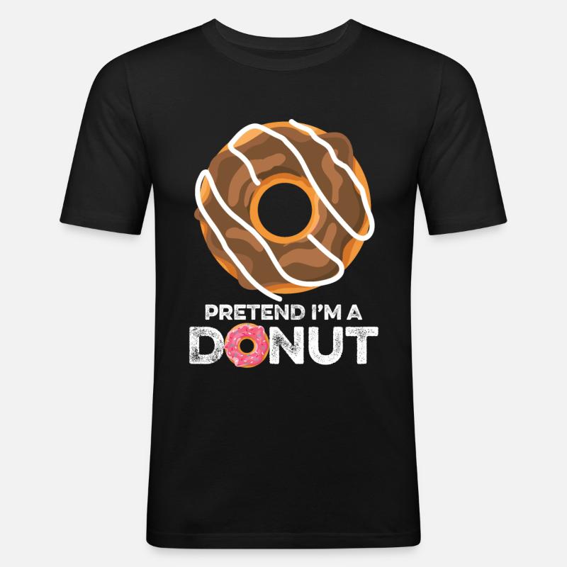 Donut Lover - Männer Slim Fit T-Shirt - Schwarz