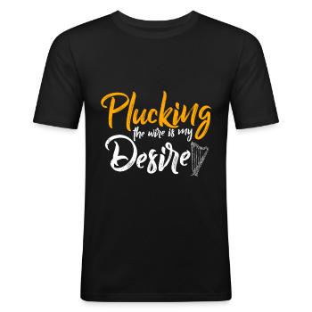 Joueur de harpe - T-shirt près du corps Homme - noir - Devant - Nik (191cm)