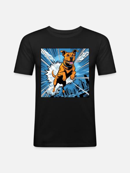 Action Dog - Men's Slim Fit T-Shirt - black