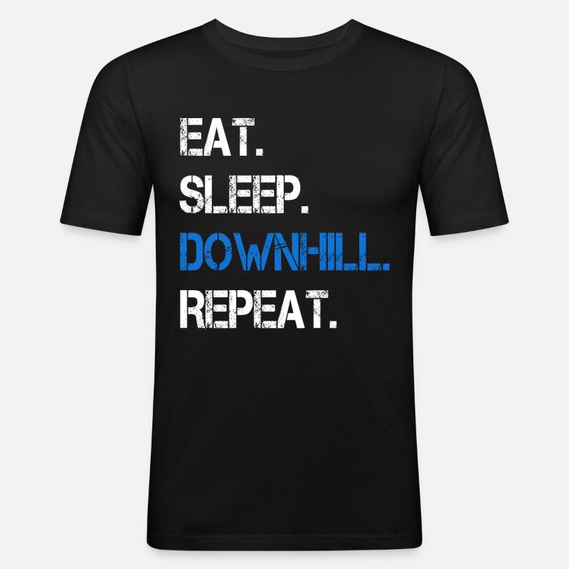 Downhill - Männer Slim Fit T-Shirt - Schwarz