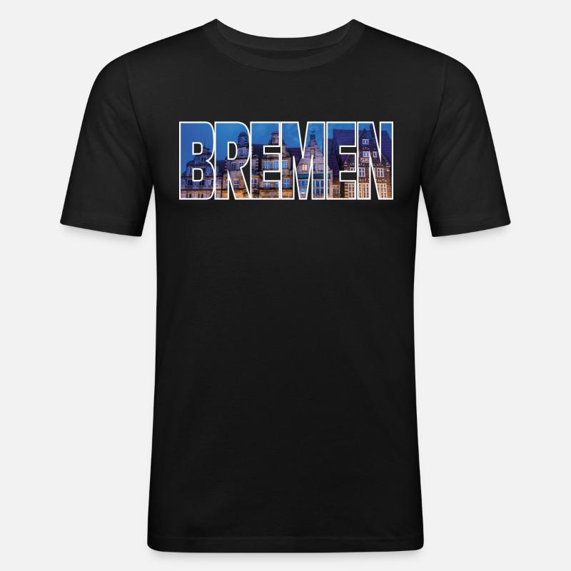 Bremen - Männer Slim Fit T-Shirt - Schwarz