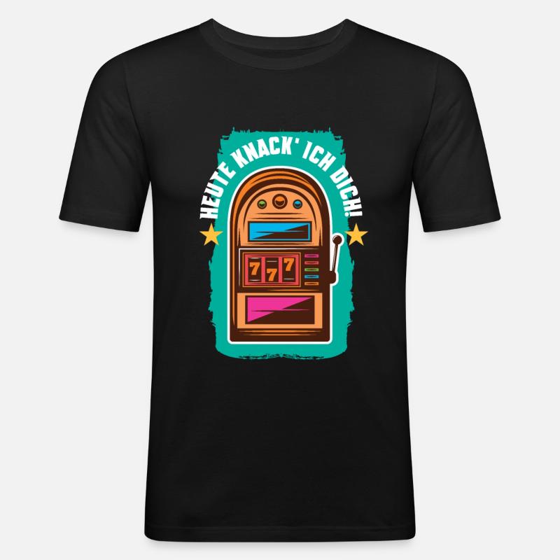 Heute knack' ich dich - Männer Slim Fit T-Shirt - Schwarz