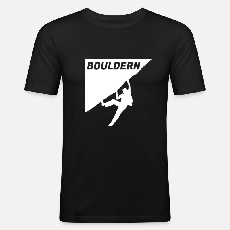 Bouldering climbing wall Boulderer climbing climber - Men's Slim Fit T-Shirt - black