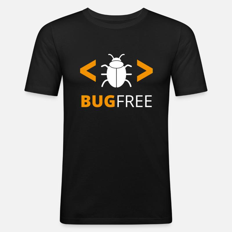 Bugfree Fehlerfrei Programmierer Code Geek - Männer Slim Fit T-Shirt - Schwarz