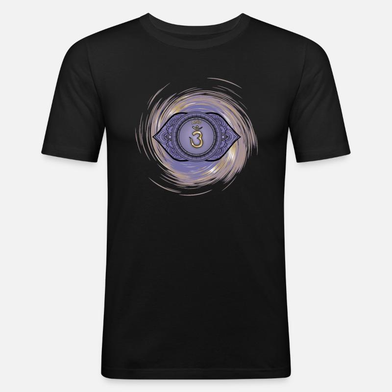 Ajna sechstes Chakra - Männer Slim Fit T-Shirt - Schwarz