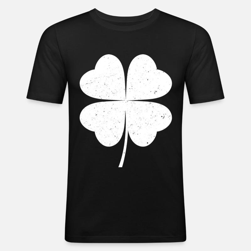 Kleeblatt - Männer Slim Fit T-Shirt - Schwarz