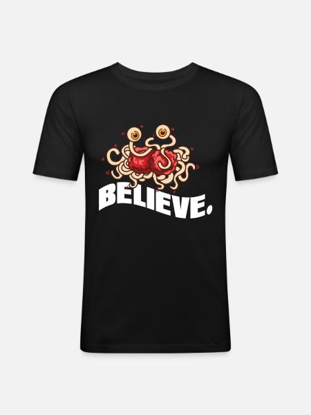 Spaghetti Monster Pastafarianism Pastafari - Men's Slim Fit T-Shirt - black