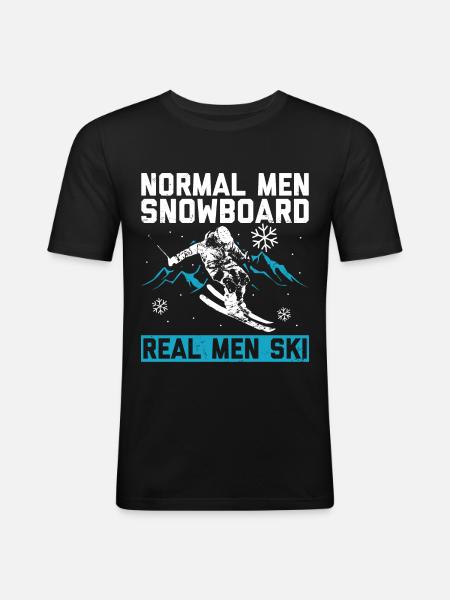 Skiing - Men's Slim Fit T-Shirt - black