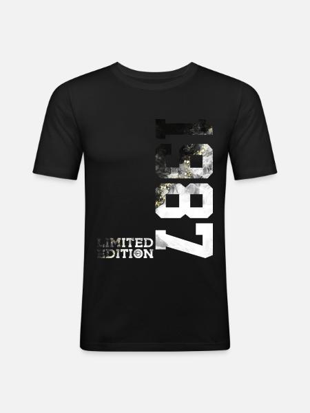 39TH BIRTHDAY LIMITED EDITION 1987 - Men's Slim Fit T-Shirt - black