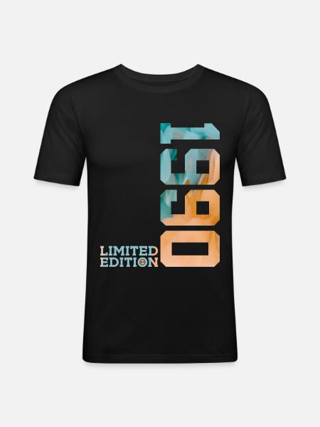 36TH BIRTHDAY LIMITED EDITION 1990 - Men's Slim Fit T-Shirt - black