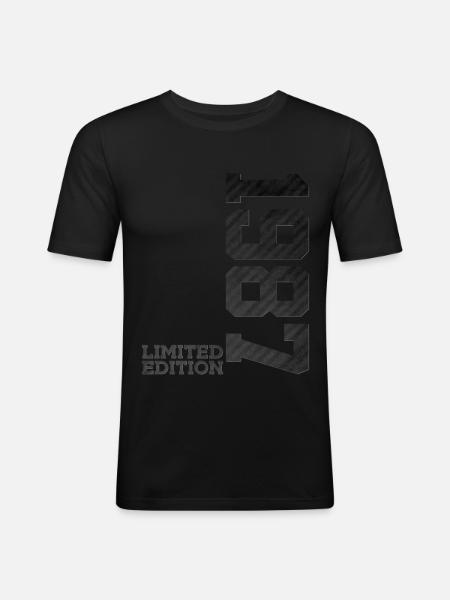 39TH BIRTHDAY LIMITED EDITION 1987 - Men's Slim Fit T-Shirt - black