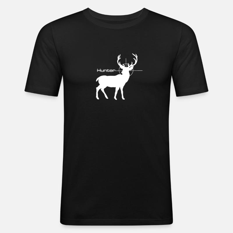 Hunter - Männer Slim Fit T-Shirt - Schwarz