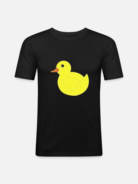 Canards de bain - T-shirt près du corps Homme - noir