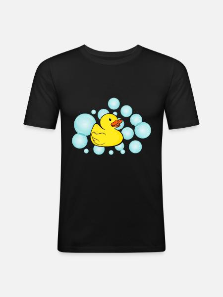 rubber duck - Men's Slim Fit T-Shirt - black