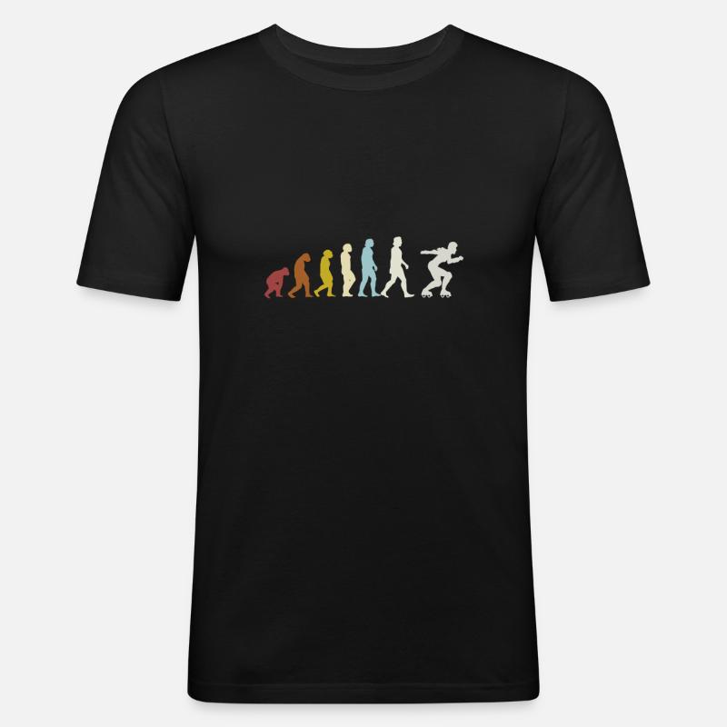 Inline-Skates Inline-Skating Rollschuhlaufen - Männer Slim Fit T-Shirt - Schwarz