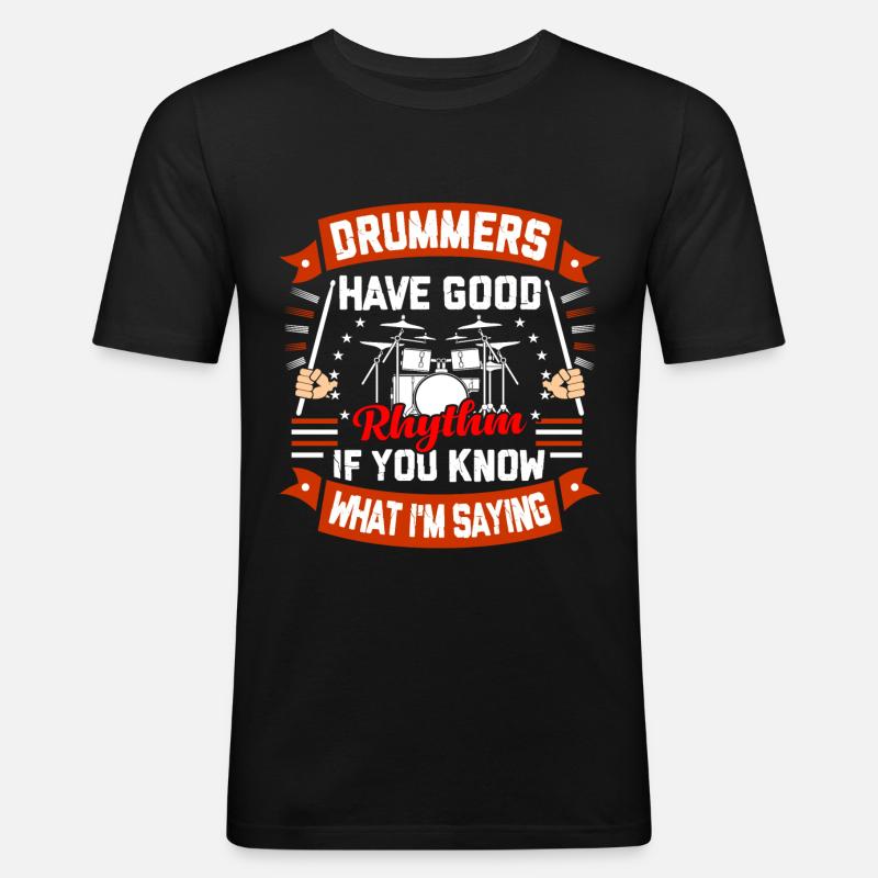 Schlagzeug Schlagzeuger Drummer Geschenk - Männer Slim Fit T-Shirt - Schwarz