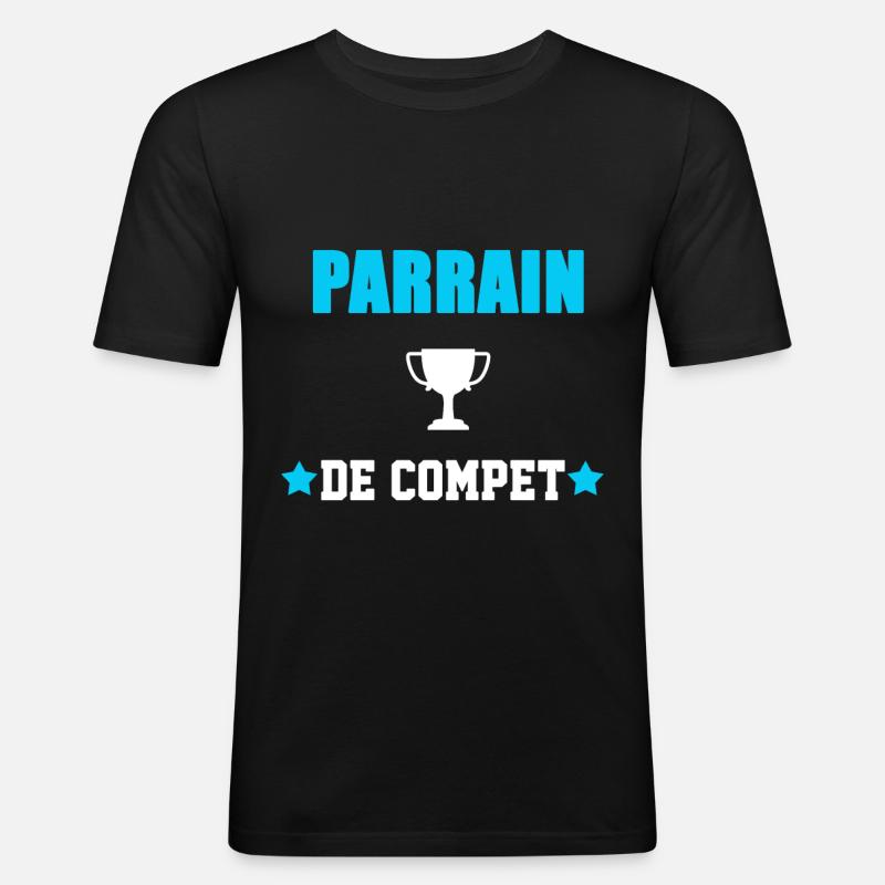 PARRAIN DE COMPET - T-shirt près du corps Homme - noir