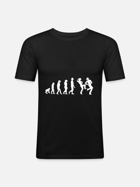 évolution country dance - T-shirt près du corps Homme - noir