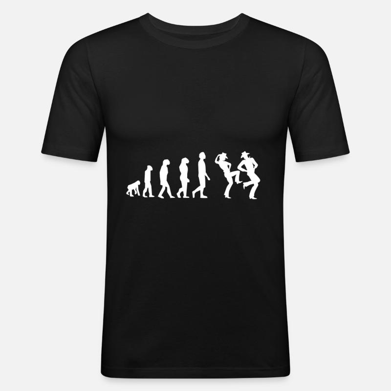 Country Dance Evolution - Männer Slim Fit T-Shirt - Schwarz