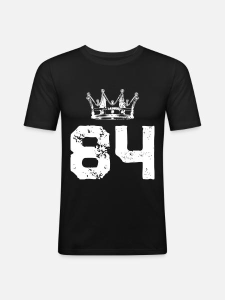 84 Number crown - Men's Slim Fit T-Shirt - black