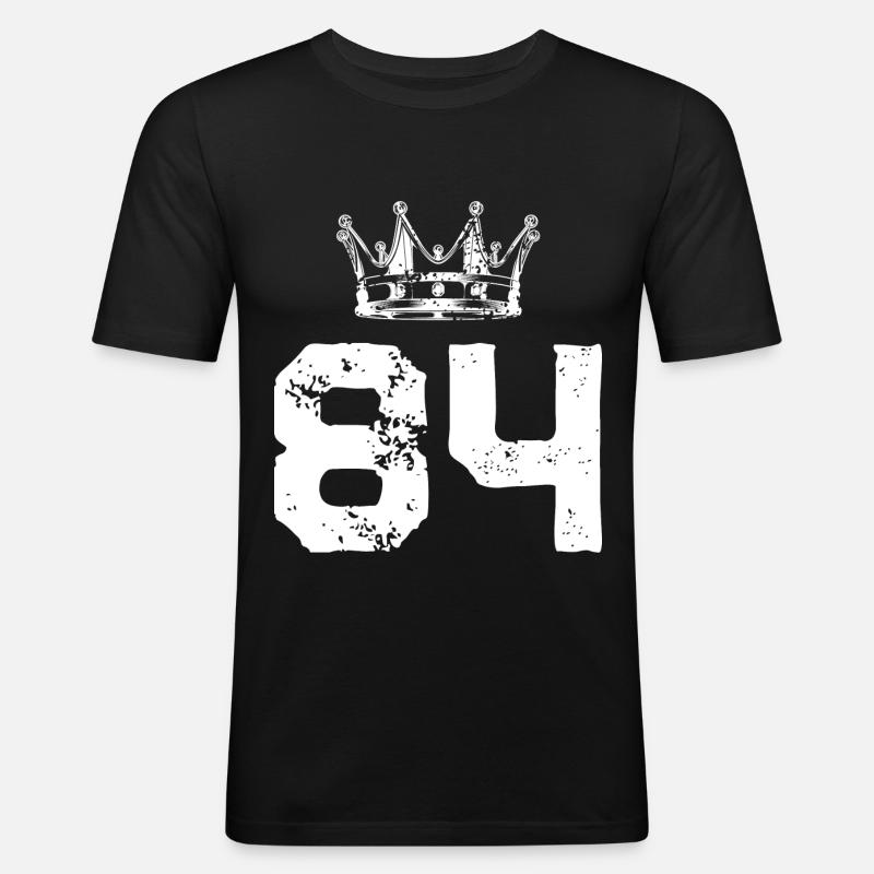 84 Number crown - Men's Slim Fit T-Shirt - black