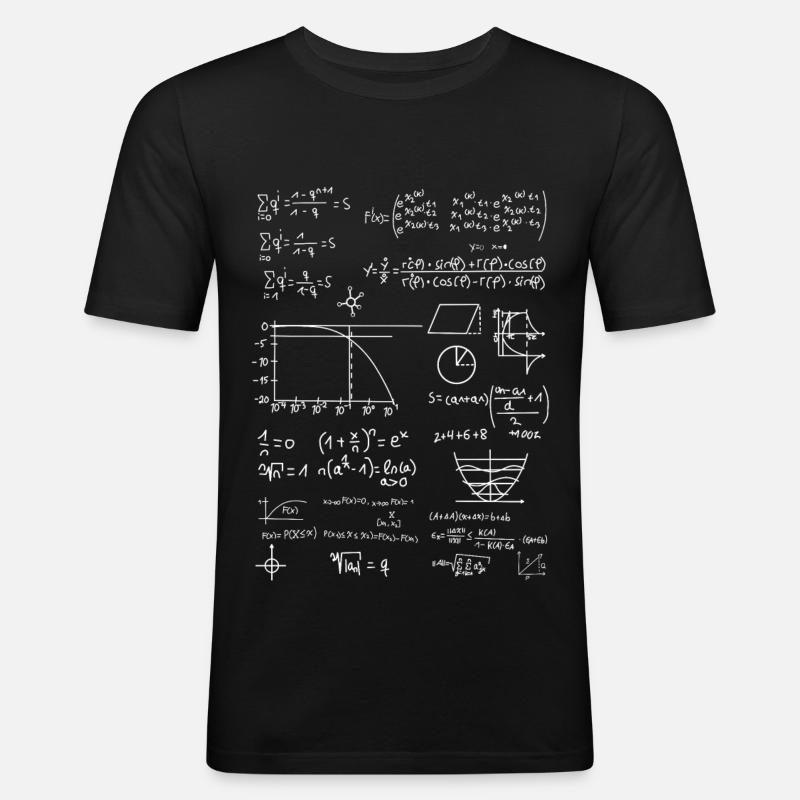 Formelsammlung Mathe - Männer Slim Fit T-Shirt - Schwarz