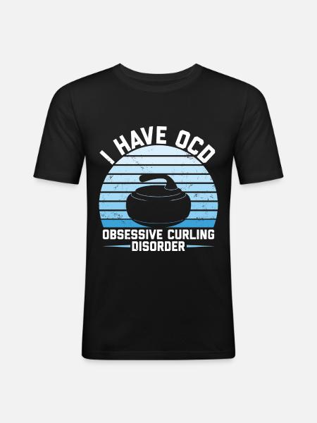 Curling - Men's Slim Fit T-Shirt - black
