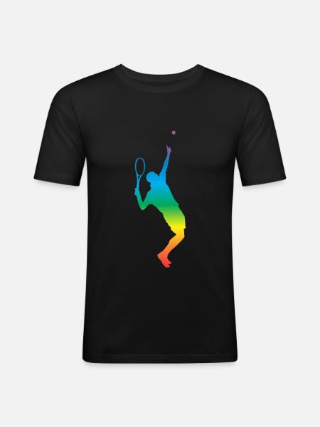 Tennis - Männer Slim Fit T-Shirt - Schwarz