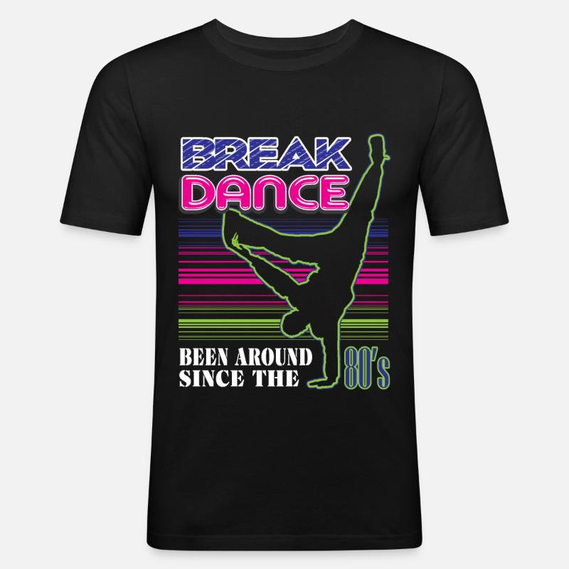 Breakdance - Männer Slim Fit T-Shirt - Schwarz
