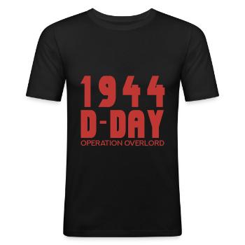 D-Day - T-shirt près du corps Homme - noir - Devant - Nik (191cm)