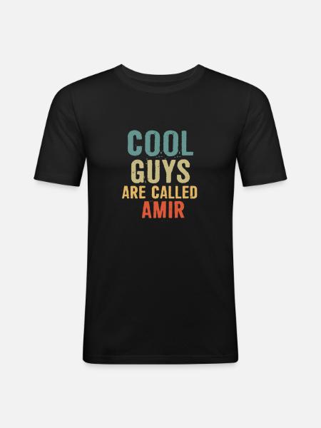 Cool guys are called Amir - Men's Slim Fit T-Shirt - black
