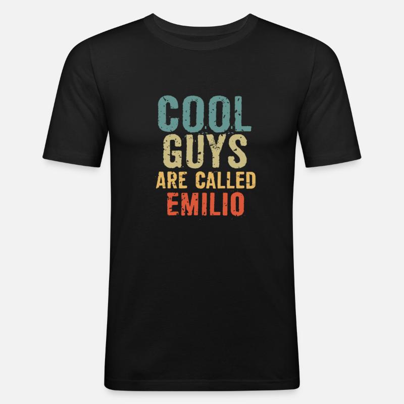 Coola killar heter Emilio - Slim Fit T-shirt herr - svart