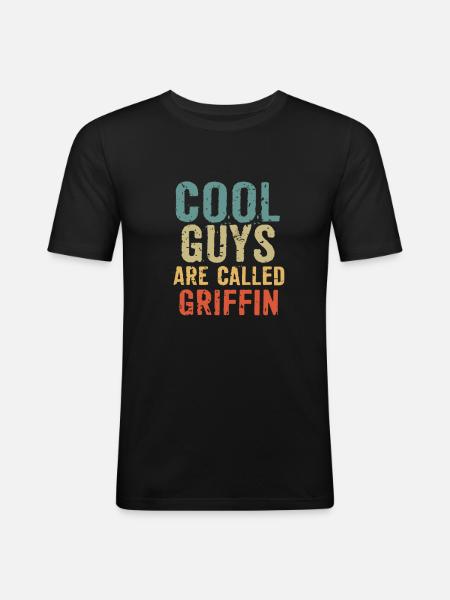 Cool guys are called Griffin - Men's Slim Fit T-Shirt - black