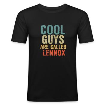 Cool guys are called lennox - Männer Slim Fit T-Shirt - Schwarz - Vorne - Nik (191cm)