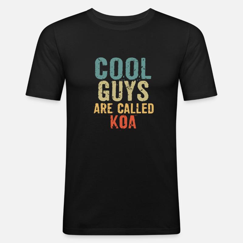 Les mecs cool s’appellent koa - T-shirt près du corps Homme - noir